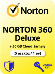 Symantec 360 Deluxe + 50 GB Felhőalapú tárolás (5 eszköz / 1 év) (Előfizetés) (Elektronikus licenc) (21419626)