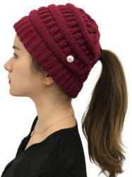 MH Protect Pony tail téli sapka burgundi