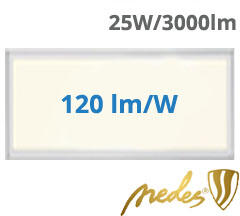 NEDES LED panel (295 x 595 mm) 25W - természetes fehér, 120+lm/W, backlite panel (PL6221)