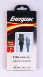 Energizer USB kábel, USB-A - Lightning (Apple), 1, 2m, ENERGIZER, fekete (EKA09) - iroda24