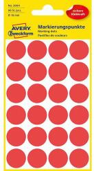 Avery Zweckform kerek öntapadós címke, papír, átmérő: 18 mm, piros