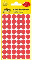 Avery Zweckform kerek öntapadós címke, papír, átmérő: 12 mm, piros