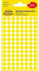 Avery Zweckform kerek öntapadós címke, papír, átmérő: 8 mm, sárga