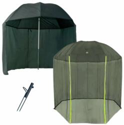 KONGER lux rubber lined umbrella with shelter 250cm horgász ernyő szúnyoghálóval (19999-313)