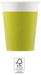 Unicolour Light Green, Zöld papír pohár 8 db-os 200 ml FSC (PNN93542) - kidsfashion