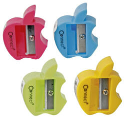 Connect Hegyező 1 lyukú műanyag Connect alma alakú, különféle színek (C-105838) - iroszer24