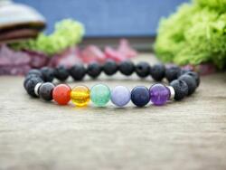 R. M. ékszer Csakra láva köves ásvány karkötő (5274-RM-19)