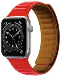 gigapack Pótszíj (egyedi méret, szilikon, bőr hatású, 3D minta, mágneses zár) PIROS Apple Watch Series 7 41mm, Apple Watch Series 8 41mm (GP-142778)