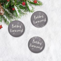 Nyomtatott fa tábla - Boldog Karácsonyt tábla 3db/csomag Szürke/fehér