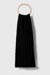 Calvin Klein sál gyapjú keverékből fekete, sima - fekete Univerzális méret - answear - 22 990 Ft