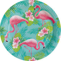 Amscan Farfurii din hârtie - Flamingo 23 cm