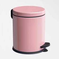 HORECA Cos de gunoi din inox cu pedala, 5 litri, roz