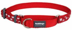 Red Dingo Martingale White Spots nyakörv S piros