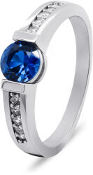 Brilio Silver Bájos ezüst gyűrű kék cirkónium kővel RI022W 56 mm