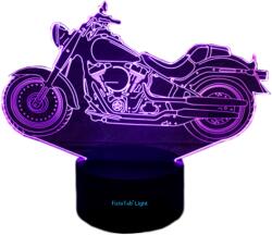 FizioTab 3D LED motorkerékpár éjszakai lámpa, FizioTab® lámpa, 7 szín, környezeti fény, USB tápellátás (Motocicleta117)