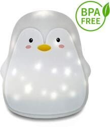 Ideas4comfort Hordozható éjszakai lámpa, Pingvin, gyerekeknek, 3 színű LED, állítható fény, mosható és levehető BPA mentes szilikon tok, USB töltés (i4cPinguin)