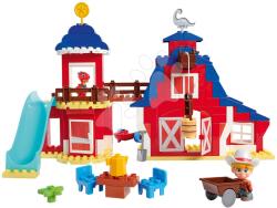 BIG Joc de construit Dino Ranch Clubhouse PlayBig Bloxx BIG căsuță cu tobogan și 2 figurine168 piese de la 1, 5-5 ani (BIG57183)