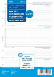FILOFAX Kalendárium betét, tervező Filofaxhoz, A5, heti, 1 hét/2 oldal, 2024 (NFX6858824) (FX-24-68588-FH)