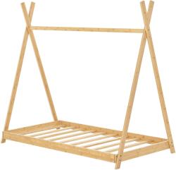 [en. casa] Gyerekágy Vimpeli 80 x 160 cm bambusz natúr ágyráccsal tipi sátor formában (81770640)