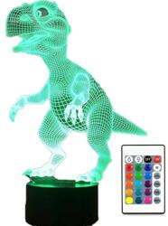 ZAXER 3D LED éjszakai lámpa gyerekeknek, színváltós, távirányítós, dinoszaurusz (leddinozaur)