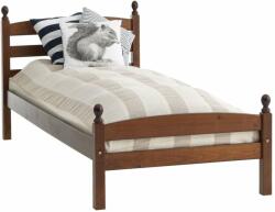  Bianca egyszemélyes fenyő ágy + ágyrács, matrac, 90x200 cm - Barna (BIS-90)