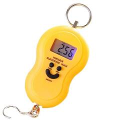  Elektronikus mérleg, hordozható, hőmérséklet funkció, sárga színű (991)