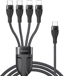 Yesido Cablu Type-C la 2 x Lightning, 2 x Type-C, 1.2m, 4A - Yesido (CA110) - Black (KF2314254) - Technodepo