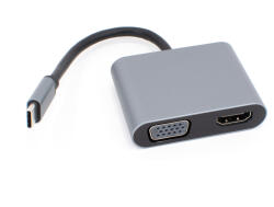 Thunder Germany HBC-14, USB-C átalakító 4in1 HDMI + VGA + gyorstöltés (100W) - mkaudio