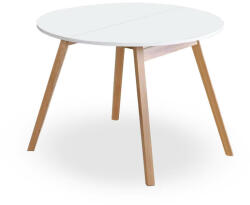  RUBEN kerek bővíthető étkezőasztal - fehér (HL78050)