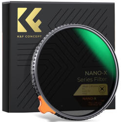K&F Concept 62mm Black Mist 1/4 & ND2-ND32 Variálható ND-szűrő - Nano-X Natural Density Filter (KF01.1812)