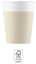 Unicolour Beige, Bézs papír pohár 8 db-os 200 ml FSC (PNN93661) - gyerekagynemu