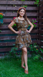 Ie traditionala Rochie Costanza Animal Print Bell