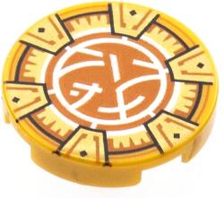 LEGO® 14769pb501c115 - LEGO gyöngyház arany csempe 2 x 2 méretű, díszített perem, Core logó mintával mintával (14769pb501c115)