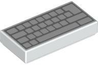 LEGO® 3069bpb0856c1 - LEGO fehér csempe 1 x 2 méretű, billentyűzet mintával (3069bpb0856c1)