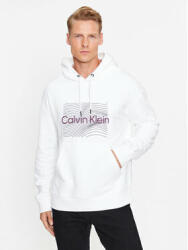 Calvin Klein Bluză Wave Lines Hero K10K112774 Alb Regular Fit