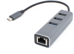 Thunder Germany HBC-104, USB-C átalakító 4in1 (3x USB-A, Gigabit Ethernet)