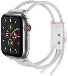 Apple Watch 3-6, SE (42 / 44 mm), textíl pótszíj, állítható, légáteresztő, Baseus Lets Go, fehér