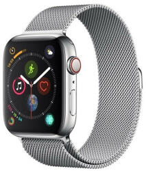 Apple Watch 1-6, SE (38 / 40 mm), fém pótszíj, milánói stílus, mágnes zárral, Devia Elegant, ezüst