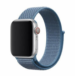 Apple Watch 1-6, SE (42 / 44 mm) / Watch 7-8 (45 mm) / Watch Ultra (49 mm), textíl pótszíj, szilikon keret, állítható, Devia Delux Sport3, kék - tok-shop