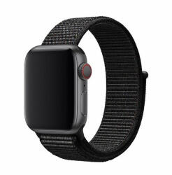 Apple Watch 1-6, SE (38 / 40 mm) / Watch 7-8 (41 mm), textíl pótszíj, szilikon keret, állítható, Devia Delux Sport3, fekete