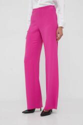 Emporio Armani nadrág női, rózsaszín, közepes derékmagasságú széles - rózsaszín 44