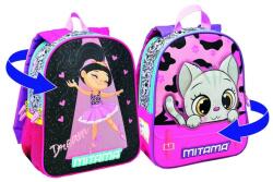 Mitama Dupla mintás hátizsák óvodásoknak, balerina és cica mintákkal - Mitama