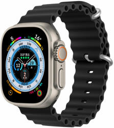 Dux Ducis szilikon szíj Ocean Wave Apple Watch 8 / 7 / 6 / 5 / 4 / 3 / 2 / SE (41/40/38 mm) - fekete