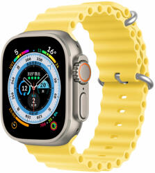 Dux Ducis szilikon szíj Ocean Wave Apple Watch 8 / 7 / 6 / 5 / 4 / 3 / 2 / SE (41/40/38 mm) - sárga