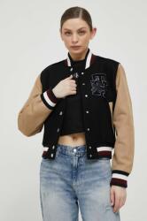 Tommy Hilfiger gyapjú bomber dzseki fekete, átmeneti - fekete L