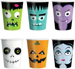  6 darabos papír pohár - Halloween - Szörnyek