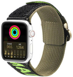 DuxDucis Apple Watch szíj (42/44/45/46/49mm) DuxDucis Strap Outdoor textil - fekete/zöld (OS-0503)