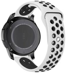 Samsung 1/2/3 20-22mm Samsung Galaxy Watch sport szilikon szíj, Szíj mérete 20 mm, Szín Fehér-fekete