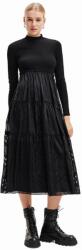 Desigual ruha fekete, midi, egyenes - fekete XS - answear - 45 990 Ft