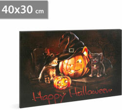 Family Halloween-i LED-es hangulatkép - fali akasztóval, 2 x AA, 40 x 30 cm Family 58400 (58400)